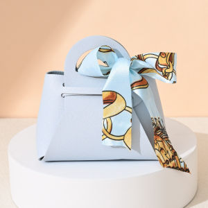 SG STOCK 10Pcs/Set PU Leather Candy Box with RibbonCandy Packaging Hand-held Gift Bag for Wedding Birthday Party