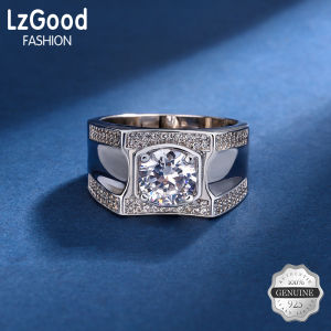 【Fast Delivery+Free Jewelry Box】 2 Karat Fashion Domineering Mens Wedding Ring Diamond Ring Mens Business Diamond Ring