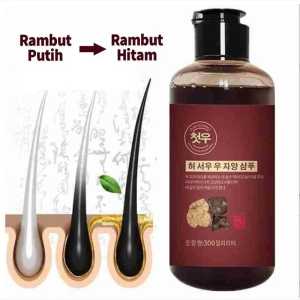SHAMPOO UBAN PENGHILANG UBAN 300ML PENGHITAM RAMBUT PERMANEN PENGHILANG UBAN GINSENG BLACK CULTUSIA