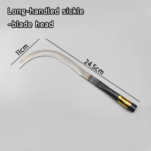 BenMax Multipurpose Long Handle Sickle Manganese Steel Agricultural Sickle Garden Tools Durable High-Manganese Steel Grass Cutting