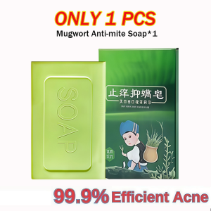 【BUY 1 TAKE 1】80g Herbal Antibacterial Eczema Soap Mugwort Mite Removal And Acne Soap Effectively Removes Mites Eczema Skin Repair Acne Psoriasis Seborrheic Itch Bath Whitening Soap Moisturizing Facial Soap Acne Pore Acne Treatment Cleanser