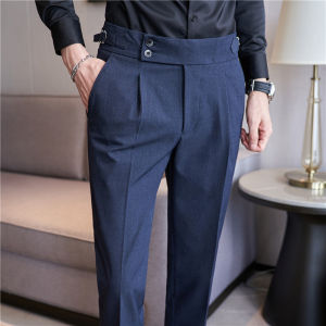 High-quality 2026 Mens Naples Trousers Mens High-waisted Casual Pants Slim-fit Suit Trousers 28-38 Classic Formal Dress Pants