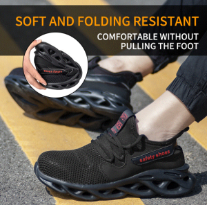QINHUIZE New flying woven breathable safety shoes mens anti-smash anti-stab protection safety shoes summer non-slip safety work boots