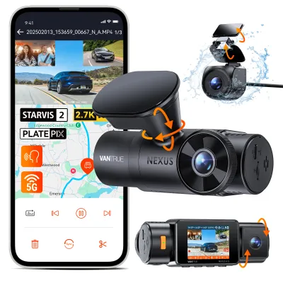Vantrue N4S Dash Cam2.7K+1440P+1440P 3-Channel Dash Camera for CarWiFiGPS24H Parking ModeSTARVIS 2 HDRIR Night Vision