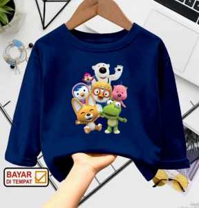 Kaos atasan anak usia 1-12 tahun Pororo Bird lengan panjang