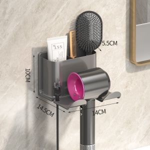 2026 Hot Sale [ Shipped from China ] Wall-mounted hair dryer rack no-drill hair dryer holder hair dryer stand washbasin toothpaste and comb storage rack B3