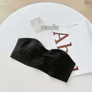 B-6585 บราเกาะอก ตะขอหลัง พร้อมสายใส ผ้ายืด ใส่สบาย ⚡ส่งไวจากไทย⚡