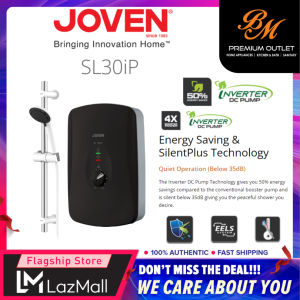 JOVEN DC Inverter Water Heater With Silent Below 35db Booster Pump 5-Spray Pattern Shower [ SL30iP / SL30iP-AWB ] White / Black