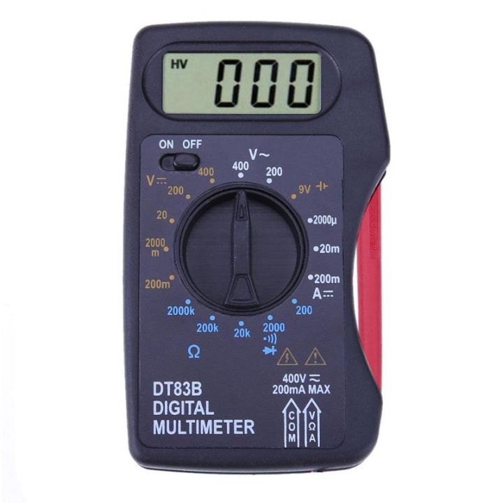 (JACH) DT83B Pocket Digital Multimeter Ammeter Voltmeter DC/AC Resistor ...