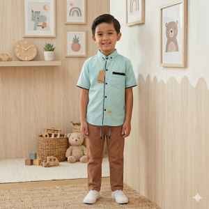 Setelan Kemeja Oxford Celana Chino anak laki laki usia 3 sampai 12 Tahun  atasan dan bawahan anak