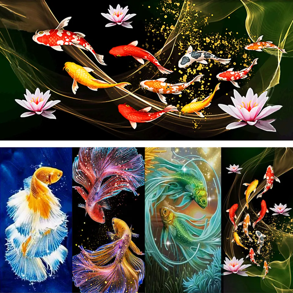 5D Diamond Painting Abstract Betta Fish Kit