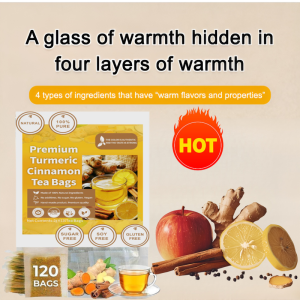 Ginger Tea Cleansing Cinnamon Tea Bags Mixed Blood Vessel Cleansing Drinks Middle Aged Health Maintenance Tea Post Meal Cholesterol Regulator Turmeric Cinnamon Tea Blood Vessel Cleanse Herbal Detox Tea