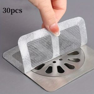 PRIMEPICKGLOBAL 30Pcs Sink Strainers Disposable Floor Drain Sticker Anti-blocking Sticky Shower Drain Cover Quality Mesh Filter Mesh Stickers Bathroom