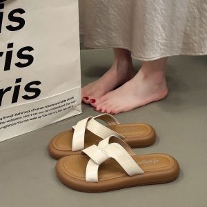 [Free Shipping] Thick-Soled Slippers For Women Summer Outdoor Wear 2026 New Style Sandals WomenS High-Heeled Beach Sandals