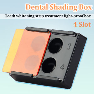 4 Holes Dental Shading Light Box Composite Resin Mixing Well Light-Proof Storage Hading Color Toning Case Dentist Material