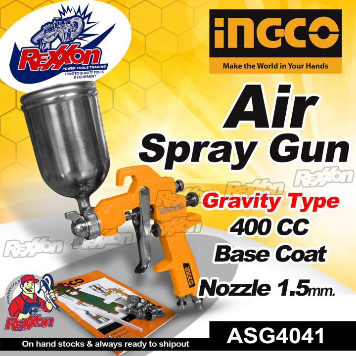 INGCO 400cc Gravity Type Air Spray Gun ASG4042 Rexxon Power Tools ...