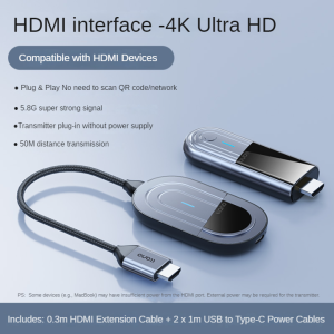 Llano HDMI Wireless Transmitter and Receiver  4K Plug & Play Portable 5.8G Wireless HDMI Extender Kit for Streaming Video Meeting Laptop to HD T V/Projector/Monito