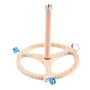 SDFSF Detachable Rotary Tabletop Bird Perch Comfortable Grip Solid Wood Wood Bird Training Stand Portable Easy Assemble Parrot Play Rack Parrots