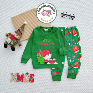 Bộ Quần Áo Trẻ Em Dài Tay NOEL Thu Đông Hiệu MINKY MOM Vải Thun Gân Cho Các Bé 0-8 Tuổi TD-IN116