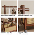 Nordic-style floor-standing clothing rack for bedroom multifunctional coat rack and bedside clothes storage rack. 