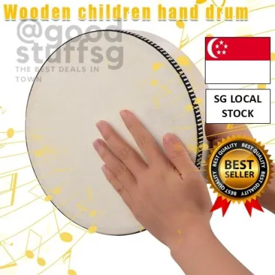 [SG FREE ] Wooden Hand Drum Kid Percussion Toy Wood Frame Drum for Children Music Game Convenient Portable Musical