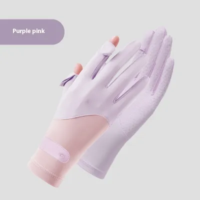 LunaShine ถุงมือกันแดดซิลค์สำหรับฤดูใบไม้ผลิและฤดูร้อนน้ำหนักเบากันลื่นหน้าจอสัมผัส