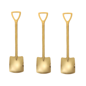 3Pcs Stainless Steel Shovel Spoons Coffee Tea Spoon Ice Cream Dessert Fruit Party Scoop Kitchen Tableware Decor Cutlery Set Cute Shovel Shaped Spoon(NO BOX)