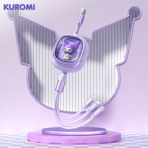 One for Three Mobile Phone Data Cable 66W Super Fast Charge Transparent Warehouse Toy Doll