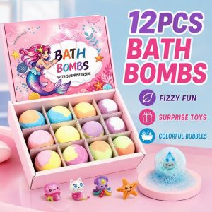 Happy Everyday.you Kids Bath Bombs Set With Hidden Toys Baby Bath Toy Shower Toys Colorful Bubble Bath Fizzy Balls
