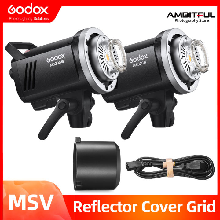 Jual Godox Flash Studio MS200V With LED Modeling White / Lampu Flash Strobe Light MS200 V...