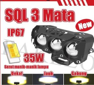 LAMPU TEMBAK LASER FOGLAMP SQL 6 MATA SUPER BRIGHT 40W HI LO 40 WATT LAMPU TEMBAK MOTOR MOBIL