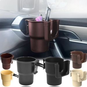 MING1996 ติดตั้งบนรถ ที่วางแก้วในรถ 2 in 1 พลาสติกทำจากพลาสติก ที่วางแก้วน้ำในรถ ขาตั้งแบบแขวน อเนกประสงค์อเนกประสงค์ ชั้นเก็บโทรศัพท์ อุปกรณ์ตกแต่งภายใน