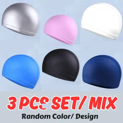 🇲🇾STOCK KL Adult Unisex Swim Cap Silicone/ PU Man Woman Girl Boy Swimming Cap Head Cover Dewasa Topi Renang Berenang Cap Mandi Waterproof