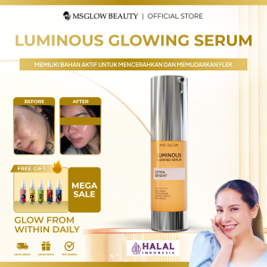 Ms Glow Luminous Glowing Serum Original Bpom / Pemutih Kulit Wajah / Mencerahkan Melembabkan / Memudarkan Noda Hitam Bekas Jerawat / Mengecilkan Pori / Perawatan Kulit Bopeng