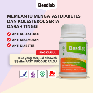 2 BOTOL BESDIAB Isi 120 Kapsul - Obat Diabetes Paling Ampuh / Gula Darah Stabil & normal Herbal Diabetes Original Bpom