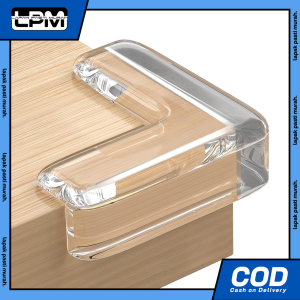 Pelindung Siku Meja Model L Pengaman Sudut Meja Transparan Silikon Safety Table HM1017