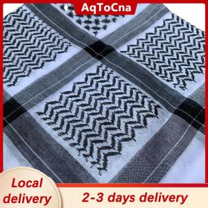 [COD] AqToCna Ship within 24 hours Muslim Men Plaid Print Headscarf Arab Dubai Turban Neck Wrap Arabic Middle East Desert Head cover Shawl