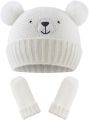 JANGANNSA Beruang Comel Bayi Beanie Bawal Bayi Lelaki Topi Bayi Kanak-kanak Kecil Musim Sejuk Berkait Beanies untuk Kanak-kanak Perempuan. 