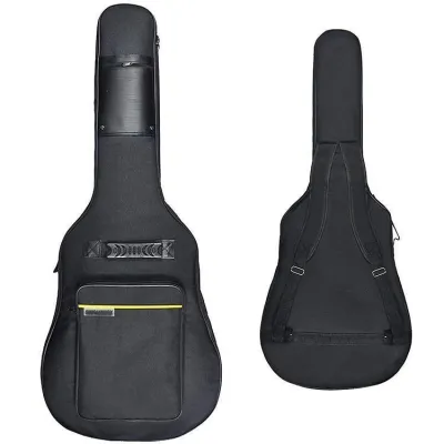 41in Acoustic Guitar Bag Double Straps Padded Black Guitar Backpack Oxford Fabric Soft Carry Case Bag Cover