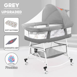 Woop Baby Bed Crib for Baby Baby with Mosquito Net Baby Bed Foldable Baby Crib Set With Mattress