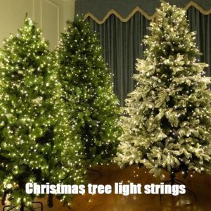 UMBRAULI 50m/100m Christmas Decorative Lights EU Plug Waterproof Christmas Tree Light String Easy To Install Portable Copper Wire Light String Party