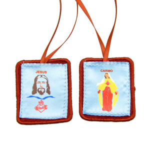 Red Catholic Scapular Our Lady of Mount Carmel Sacred Prayer Necklace for Baptisms First Holy Communion and Confirmation