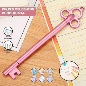 MD-A64 Pulpen Gel Bentuk Kunci Rumah Pen Karakter Alat Tulis Stationary / Pena Kunci Classic / Pena Pulpen Bolpoin Gel Karakter Lucu Souvenir