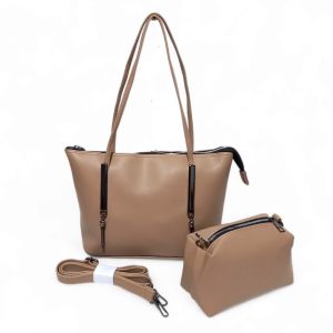 Tas Tote Wanita Rihaga Polamio Elegan dengan Dompet Bahan Kulit Sintetis