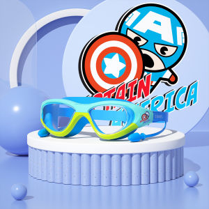 Outdoor Kids Waterproof Diving Goggles Comfortable Silicone Swimming Goggles Swimming 3-12 Years Old with Anti-fog Lens and Waterproof Earplugs