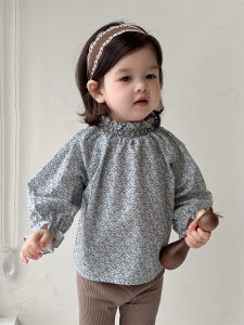 Girls spring clothing 2026 Korean-style childrens clothing floral doll shirt spring outfit two-piece set with leggings