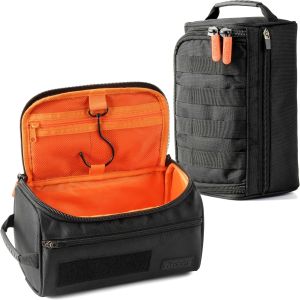 Fitdom Hanging Toiletry Bag Tactical Dopp Kit Case For Men. For Travel & Storage. Fits Large & Small Cosmetic Clipper Toothbrush Shaving & Shower Care. Overnight Organizer