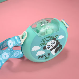 Botol Minum Plastik Lapis Silikon Transparan Gagang  Aneka Motif Gambar I Botol MInum Klik + Lock Tenteng Tali Kain I 450ML I BPA FREE I HH-9906/HX-4713