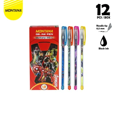 MONTANA Pulpen Pena Gel 0.5mm 12 Pcs Ballpoint Pen Ink Alat Tulis 410 C