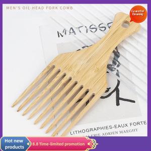 Graceful 1Pcs Natural Bamboo Wooden Hair Comb Anti-Static Afro Fork Combs For Women Round Wide Tooth Wood Comb